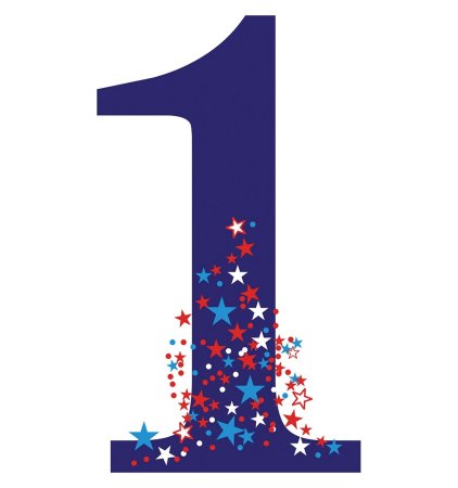 Цифра 1 на прозрачном фоне