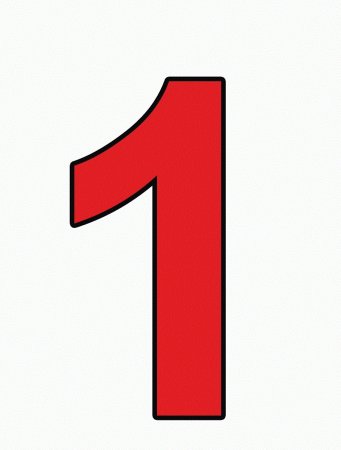 Цифра 1 красного цвета