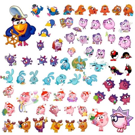 Персонажи мультфильма Смешарики