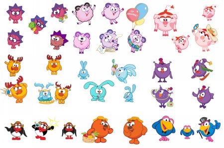 Персонажи мультика Смешарики