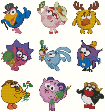 Схемы вышивки крестом Смешарики