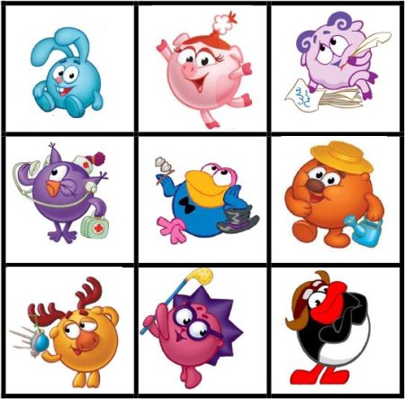 Герои мультфильма Смешарики имена