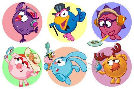 Смешарики картинки цветные всех героев