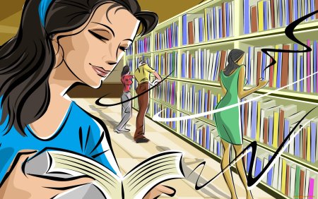 Библиотекарь в библиотеке