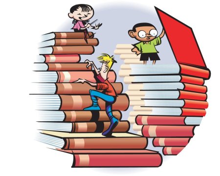 Школьная библиотека иллюстрация