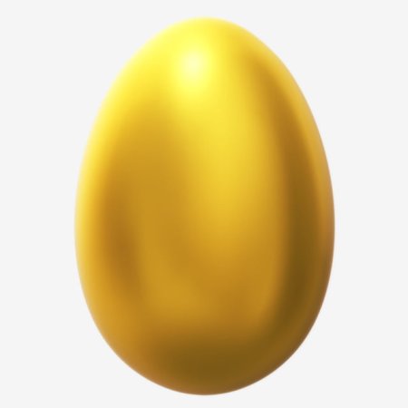 Золотое яичко на прозрачном фоне