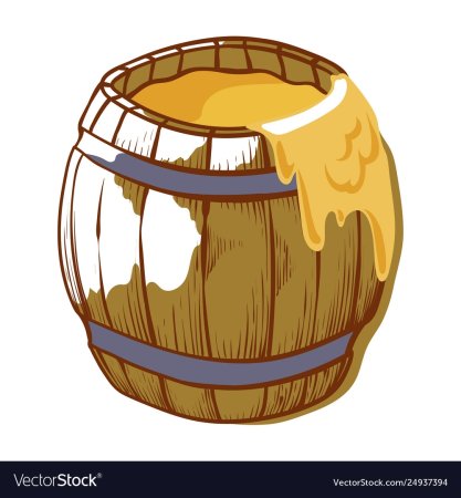 Бочка меда на белом фоне