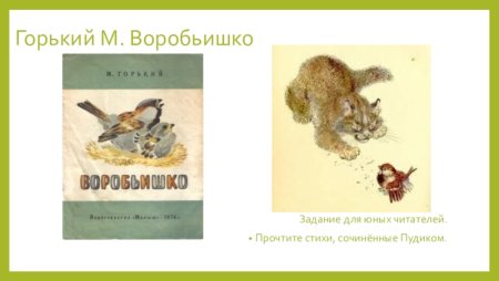 Максим Горький Воробьишко для детей