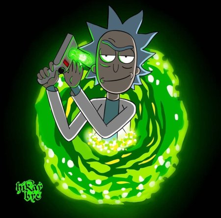 Рик с пистолетом Рик и Морти