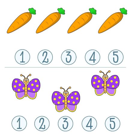 Задания для малышей счет до 5