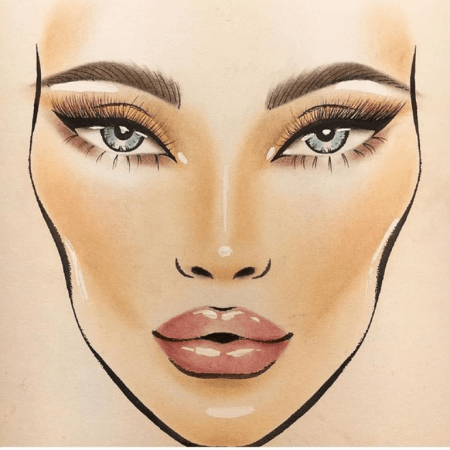 Трафарет лица для макияжа