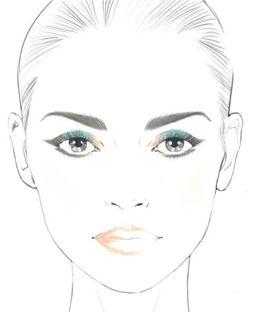 Эскиз лица для макияжа