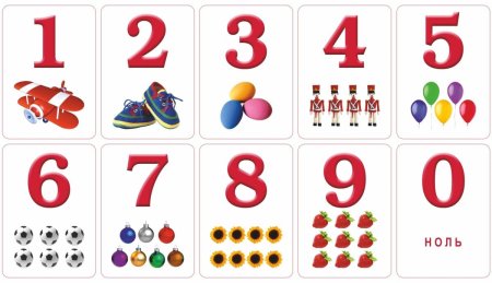 Набор карточек-цифр (от 1 до 10) с замковыми креплениями