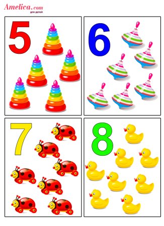 Карточки с цифрами для детей