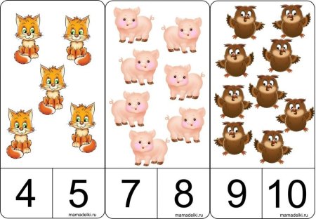 Карточки для счета для дошкольников