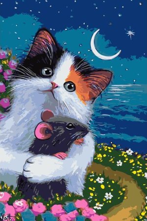 Котенок для раскрашивания по номерам