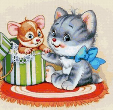 Мышь и котик для детей