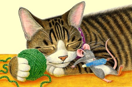 Кошка и мышка мультяшный