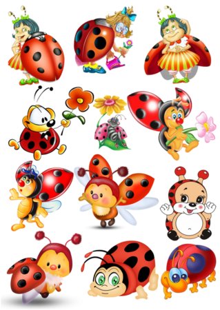 Разноцветные Божьи коровки для детей