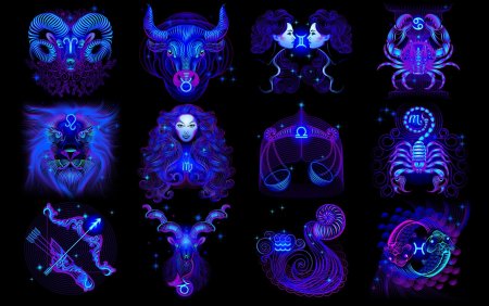 Неоновые знаки зодиака