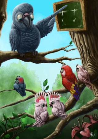 Птичья школа Борис Заходер иллюстрации