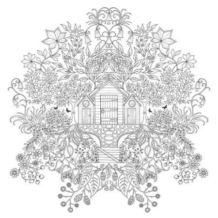 Раскраска таинственный сад Джоанна Басфорд