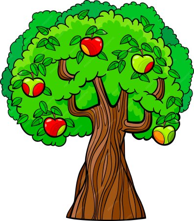 Яблоня искусственная, дерево с красными яблоками
