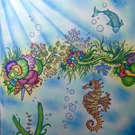 Раскраска Затерянный океан Раскрашенная