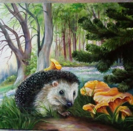 Ежик живопись