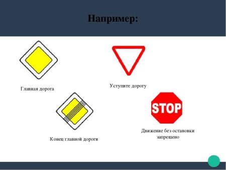 Знаки дорожного движения Главная дорога
