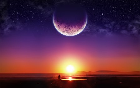 Луна на закате