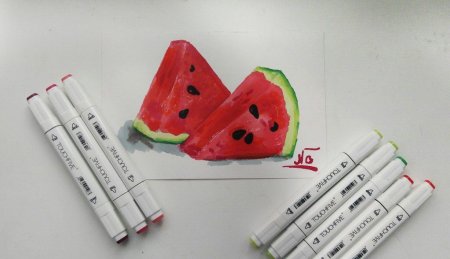 Рисунки спиртовыми маркерами