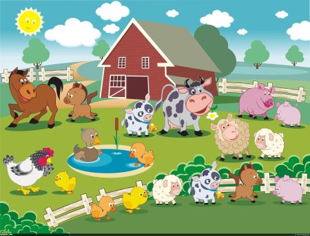 Животные на ферме для детей