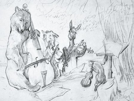 Иллюстрация к басне Крылова квартет