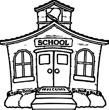 Здание школы раскраска для детей