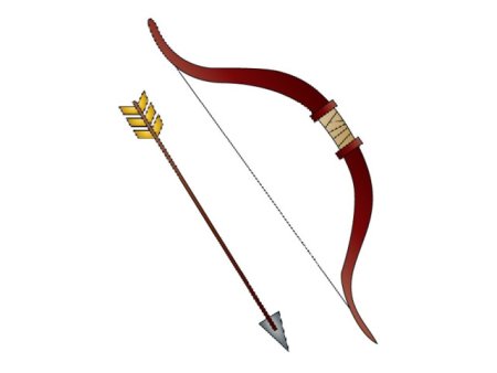 Лук и стрелы на белом фоне