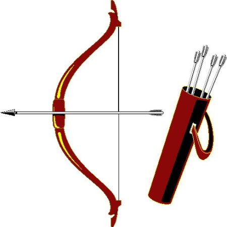 Лук и стрелы с колчаном