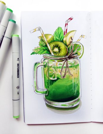 Рисование маркерами для скетчинга