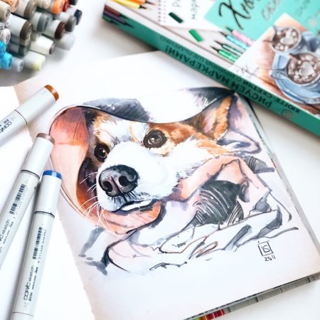 Рисунки маркерами животные