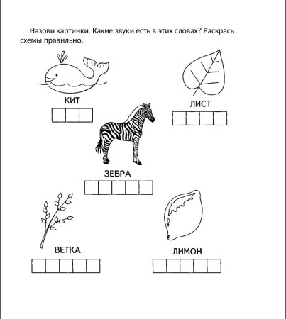 Схема анализа звука 1 класс