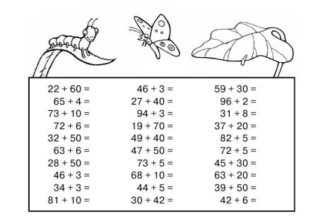 Счет в пределах 100 задания