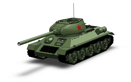 Танк т-34 на белом фоне