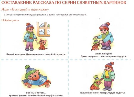 Составление предложений по картинкам для дошкольников