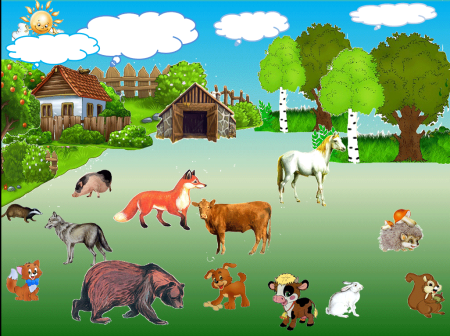 Домашние и Дикие животные для детей
