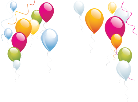 Воздушные шары на прозрачном фоне