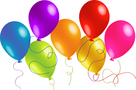 Воздушные шары на прозрачном фоне