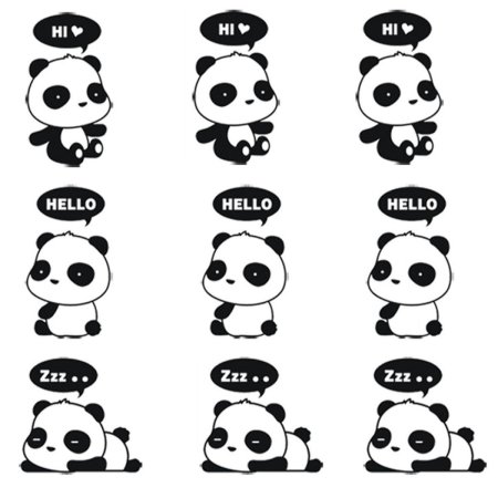 Наклейки черно белые маленькие