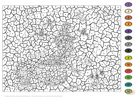 Раскраски с цифрами сложные