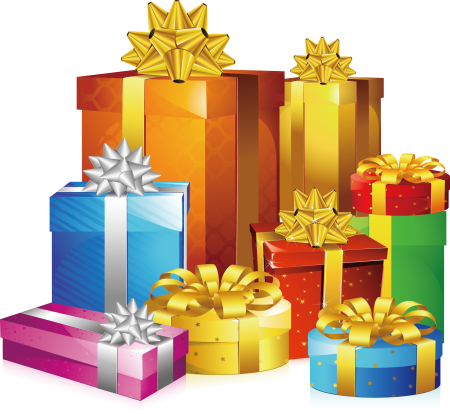 Гора подарков на день рождения