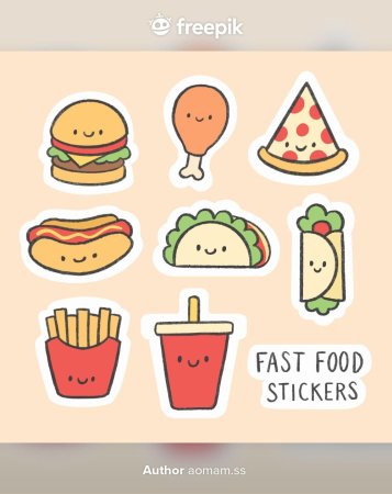 Стикеры для срисовки еда